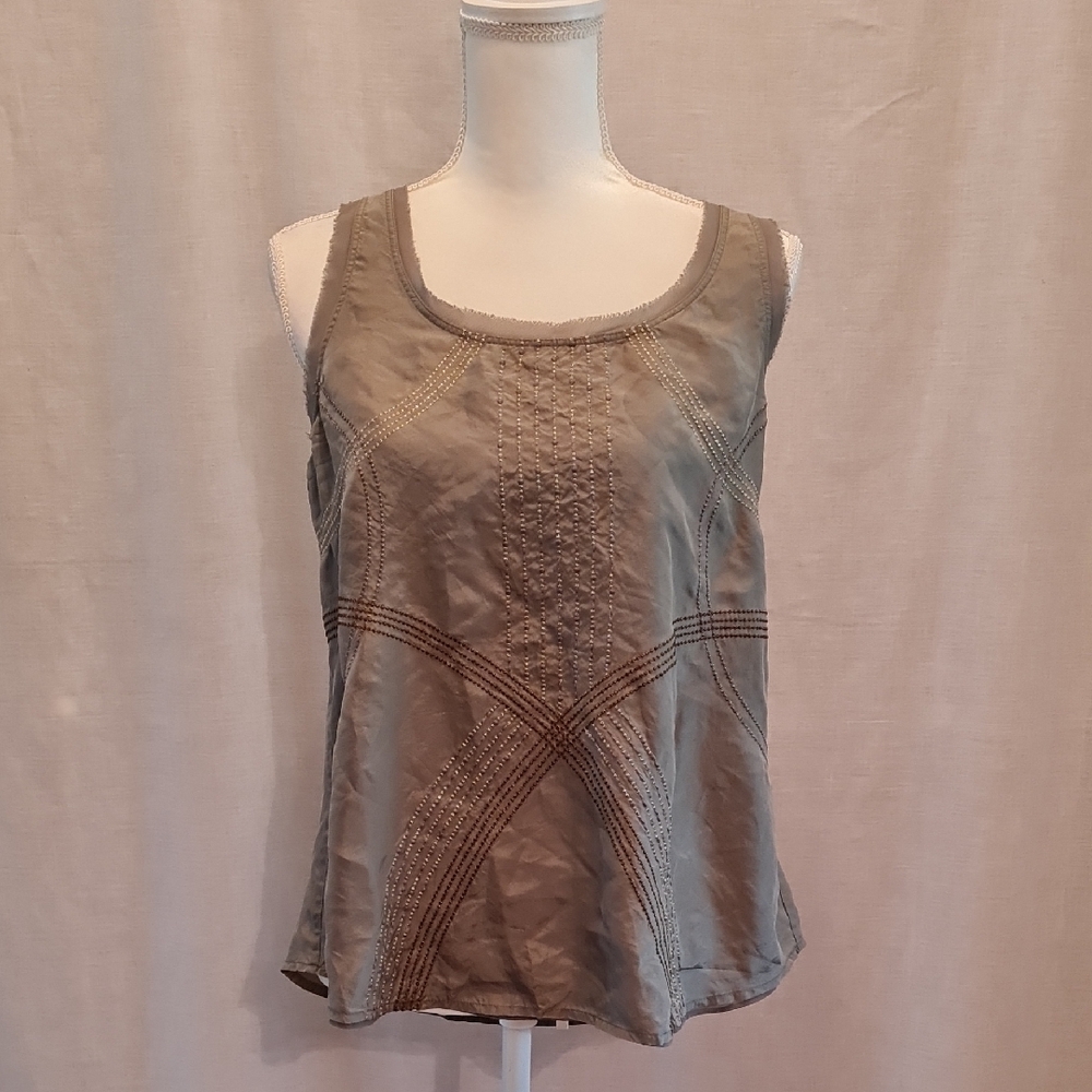 5/$15 Banana Republic Heritage Collection Women's Green Sleeveless Top, L, GUC